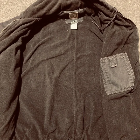 BERNE Heavy Lined 2XLR Brown Hooded Zipped Work Coat with logo - Picture 7 of 7